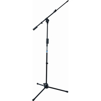 QuikLok A304 BK AM Microlite US thread, tripod microphone stand w/telescopic boom - Black
