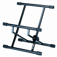 QuikLok BS317 Double brace heavy-duty low profile amp/monitor tilt-back stand -Black