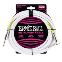 20' Straight / Angle Instrument Cable - White