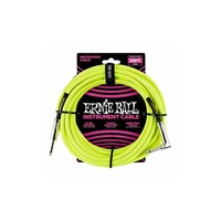 25' Braided Straight / Angle Instrument Cable Neon Yellow