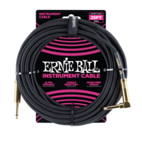 25' Braided Straight/Angle Instrument Cable - Blk