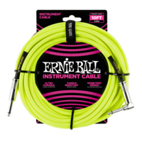 Ernie Ball 10' Braided Instrument Cable-Neon Yellow