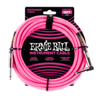 18' Braided Straight / Angle Instrument Cable-Pink