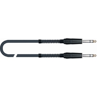 QuikLok Black Series Cable - 6.3mm straight stereo jack to 6.3mm straight stereojack 1M